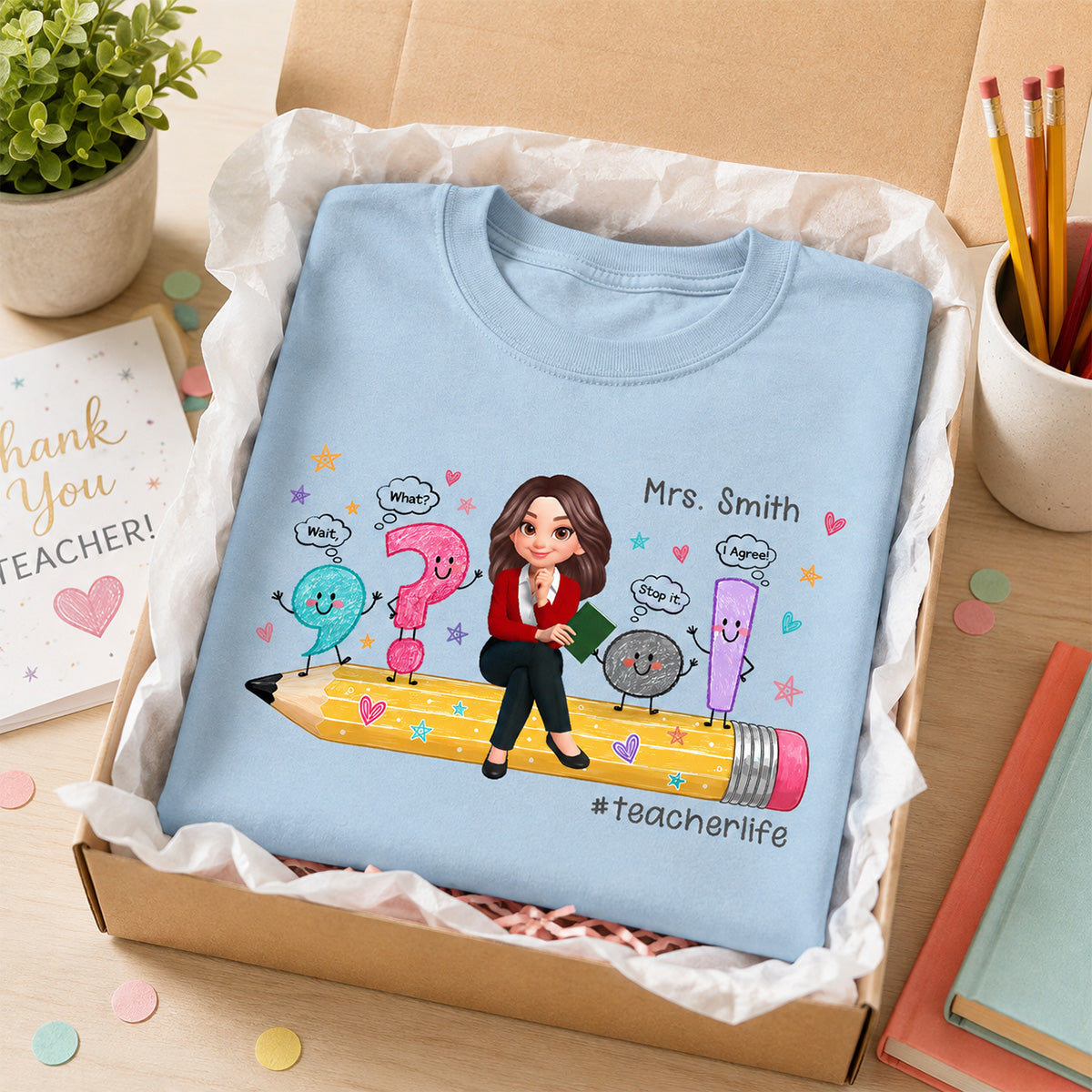 Funny Grammar Teacher Life - Personalized Shirt - Back To School Gift For Teacher