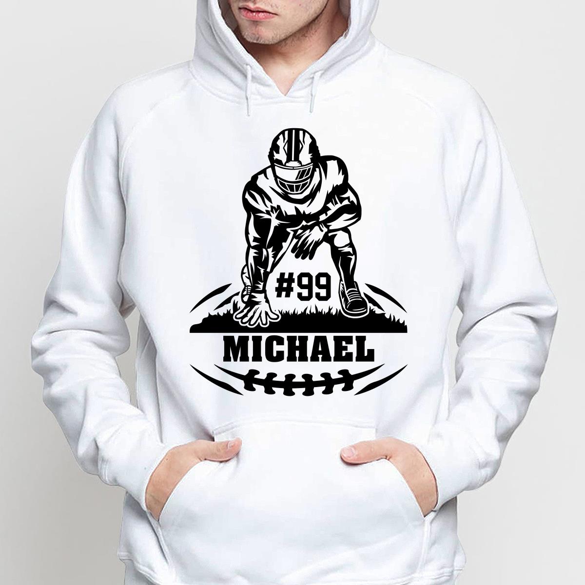 Football Player Standing On The Ground Football Season Matching Personalized Shirt