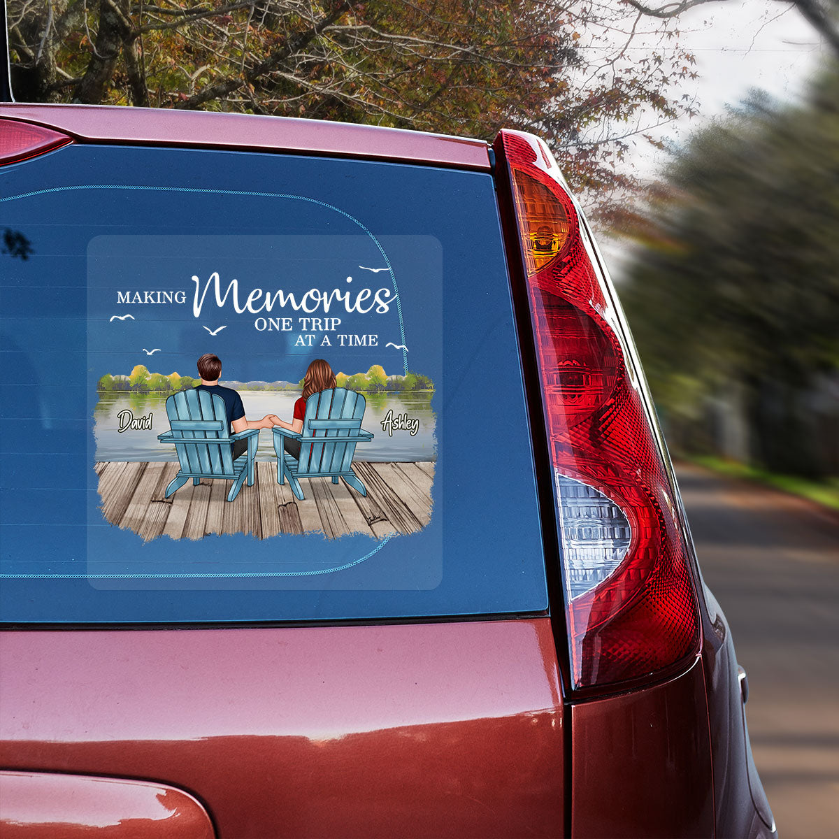 Couple You & Me We Got This Sitting Back View Personalized Decal