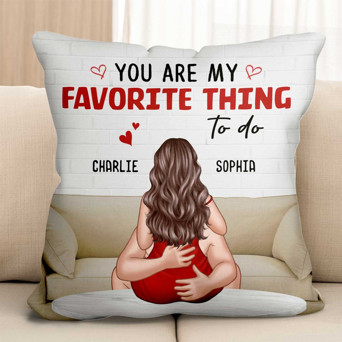 Couple Kiss Adore And Love Butt Funny Gift For Him For Her Personalized Pillow