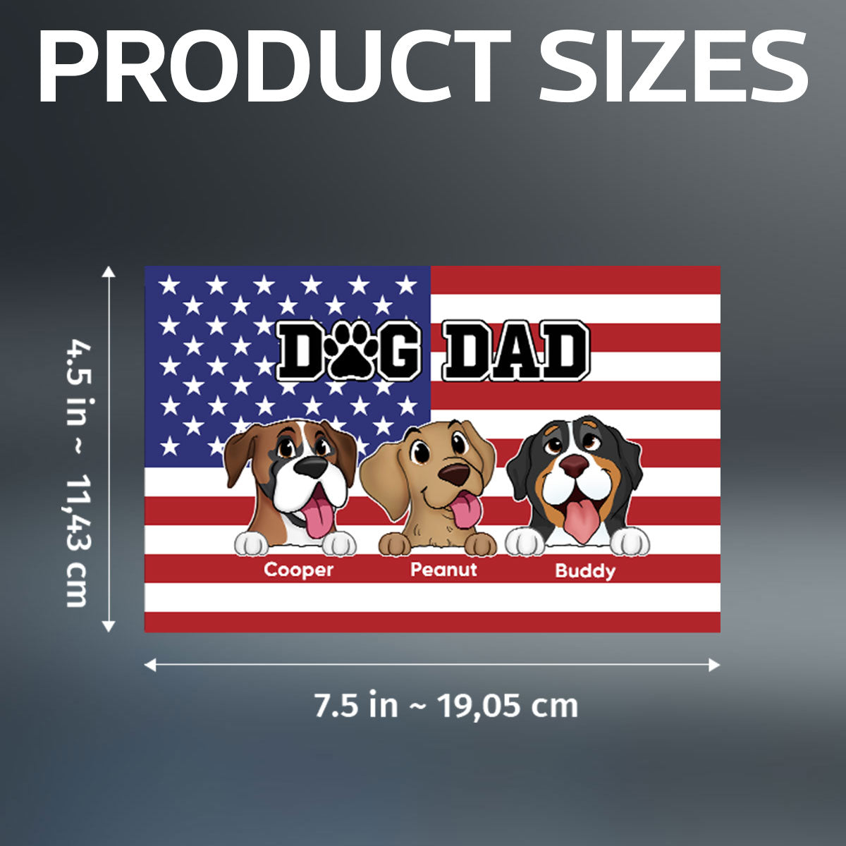 Dog Dad Personalized Car Magnet, Gift For Dog Lovers