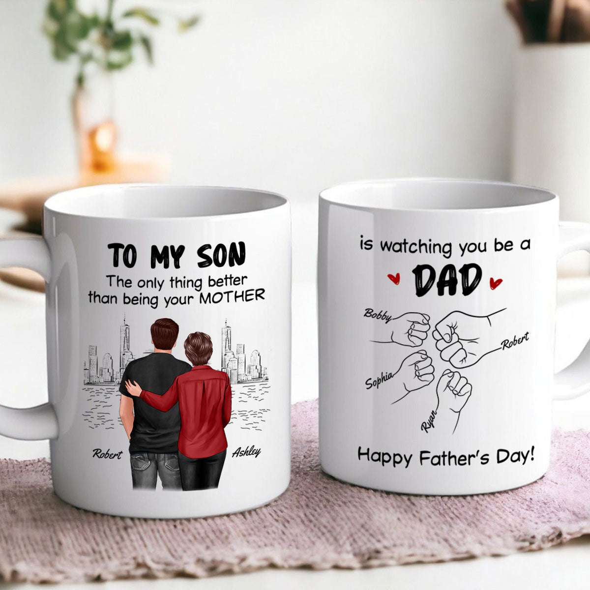 From Mom Dad To Son Watching You Be A Dad Personalized Mug, Gift For Son