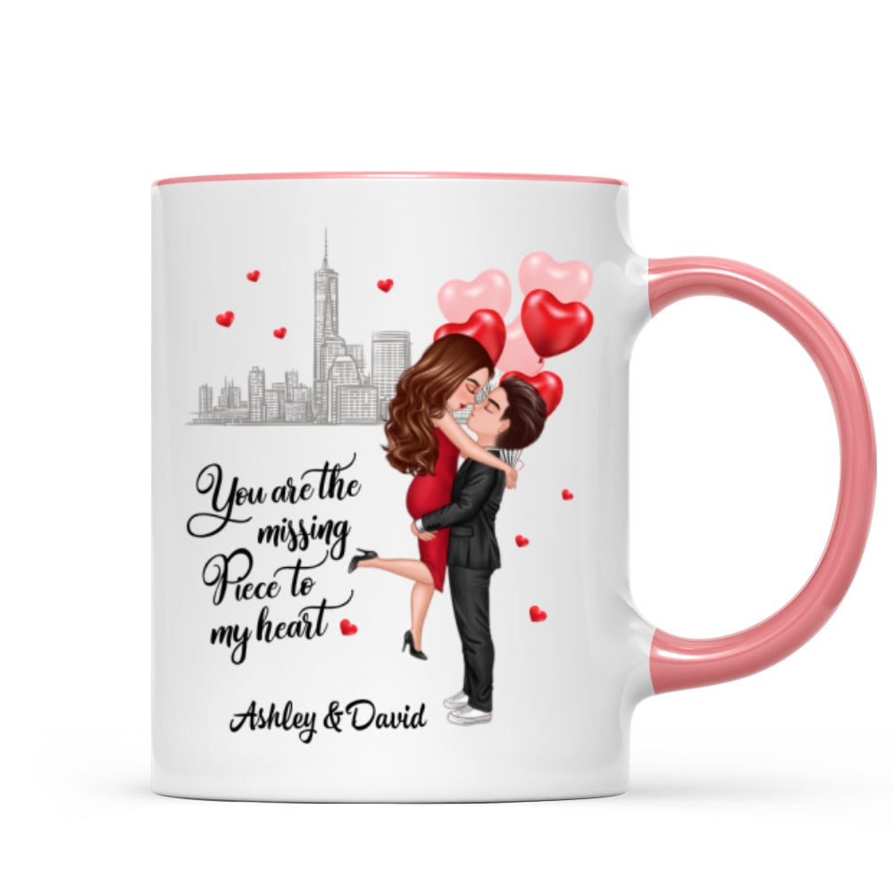 The Missing Piece To My Heart Valentine‘s Day Gift For Him, Gift For Her Personalized Mug