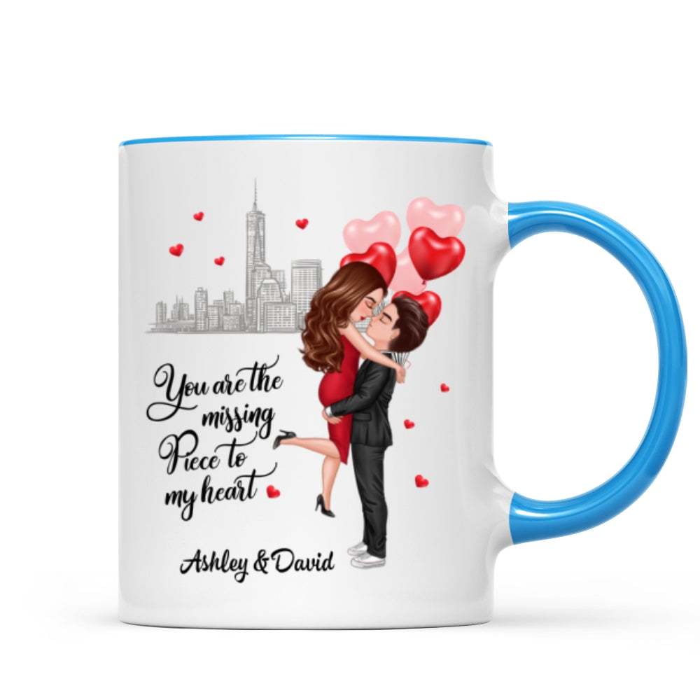 The Missing Piece To My Heart Valentine‘s Day Gift For Him, Gift For Her Personalized Mug