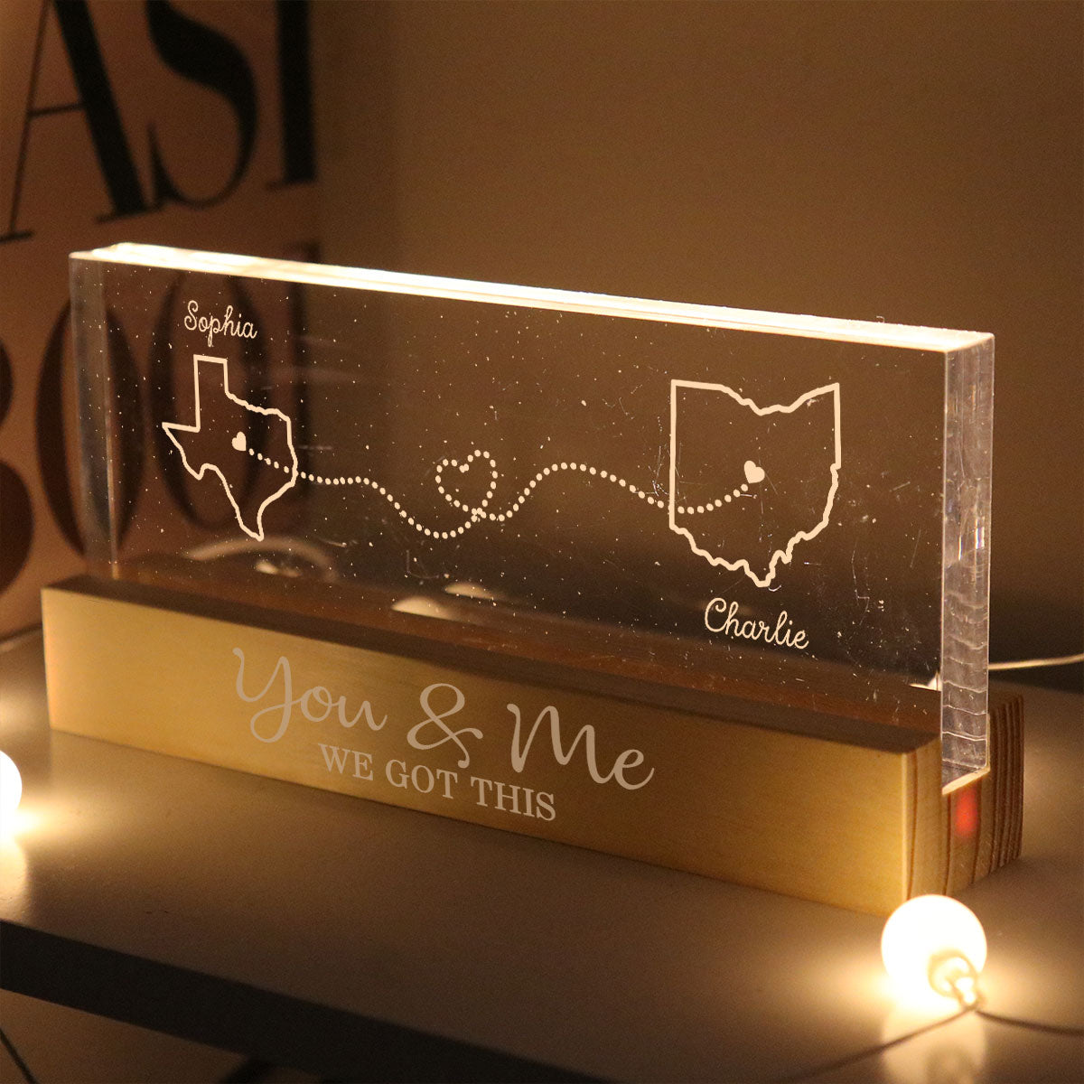 You & me we got this Personalized Acrylic LED Night Light, Heartfelt Anniversary Gift For Girlfriend, For Wife