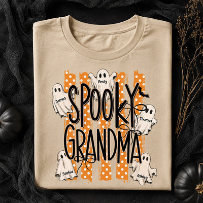 Spooky Grandma Striped Halloween Ghosts - Personalized Shirt