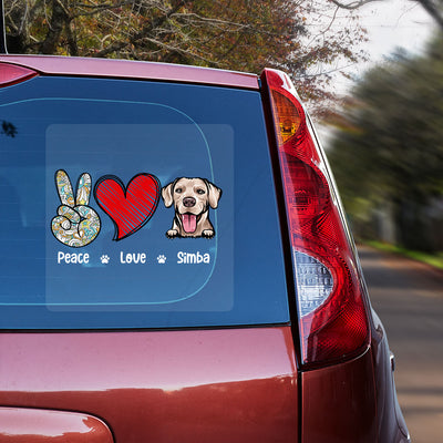 Peace Love Dog Cat Decor Gift For Pet Lover Personalized Decal