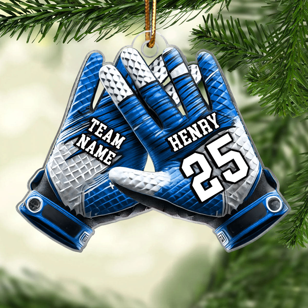 Football Gloves Football For Life Personalized Acrylic Ornament, 3D Effect Flat Ornament