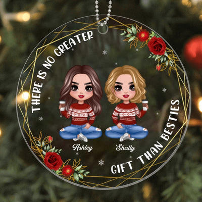 Flower Doll Besties Sisters Christmas Personalized Acrylic Ornament