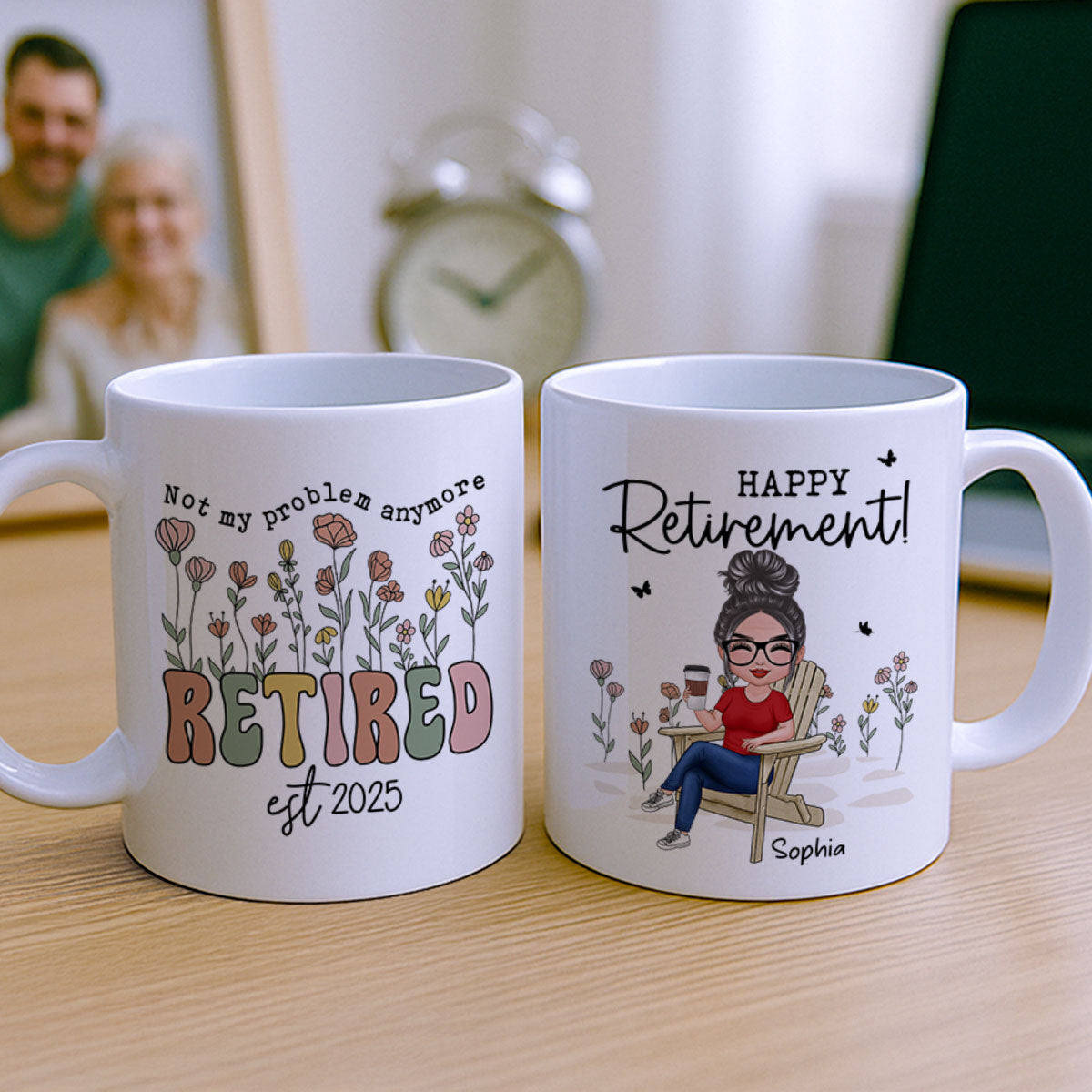 Not My Problem Anymore Retirement Personalized Mug, Farewell Good Luck Gift Coworker, Teacher, Nurse