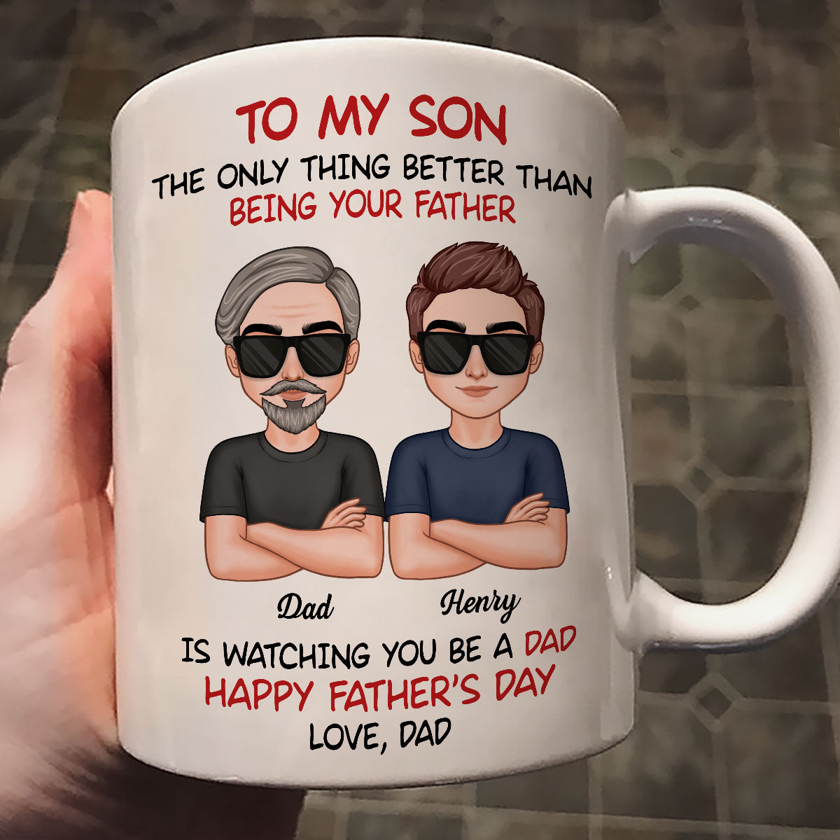 To My Son From Dad Happy Father‘s Day Personalized Mug
