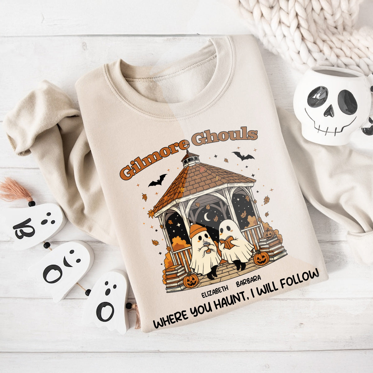 Where You Hunt I Will Follow Besties Ghouls Personalized Sweatshirt, Halloween Matching Shirt For Best Friends