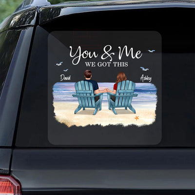 Couple You & Me We Got This Sitting Back View Personalized Decal