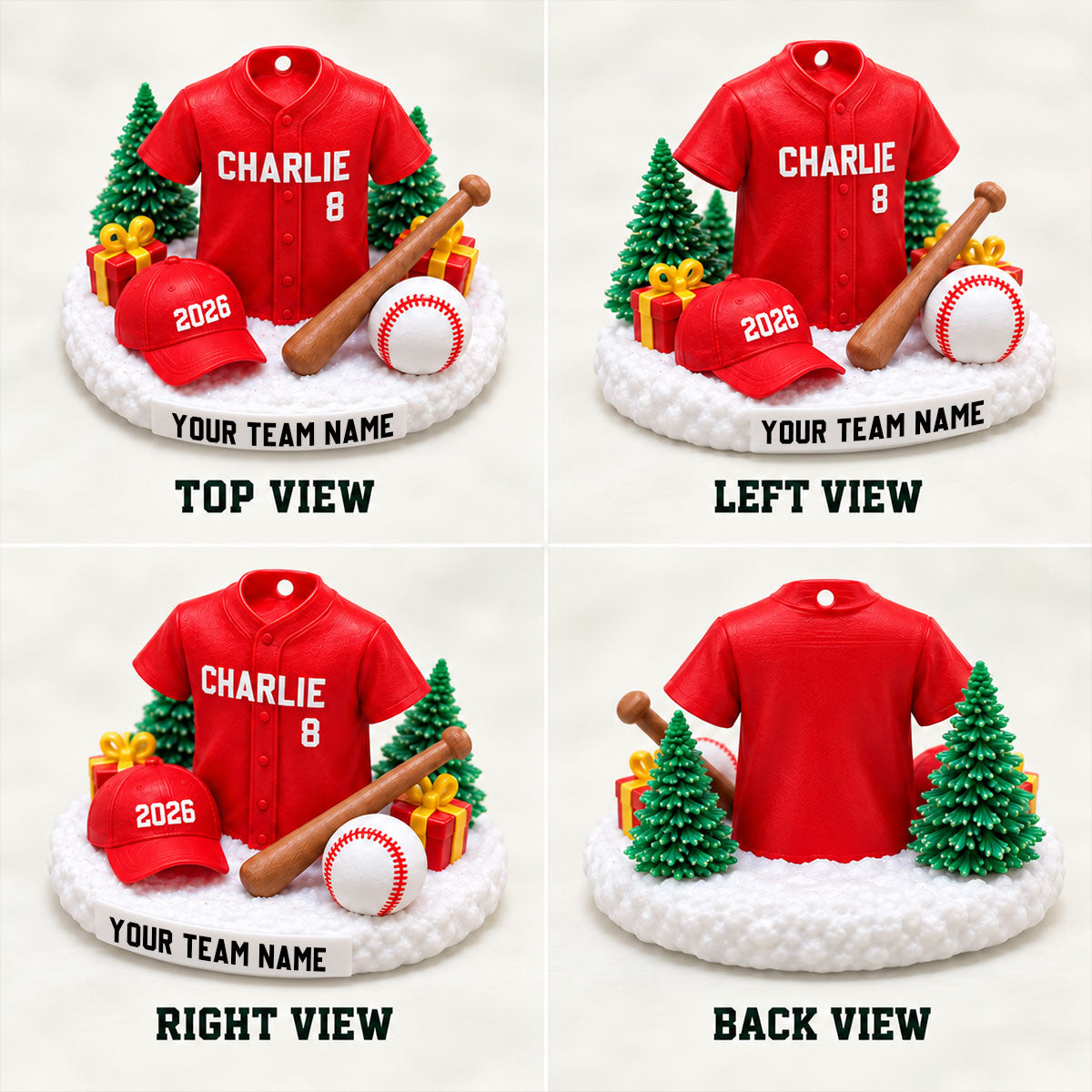 Proud Baseball Player Uniform - Personalized 3D Printed Ornament - Real 3D Ornament, Christmas Gift For American Football Players, Grandson, Son, Granddaughter, Daughter