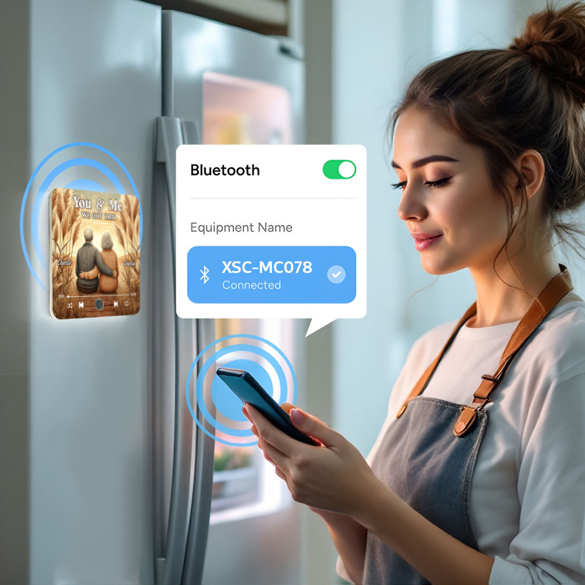 You & Me We Got This Old Couple Personalized Bluetooth Music Fridge Magnet, Valentine's Gift For Her, Gift For Him