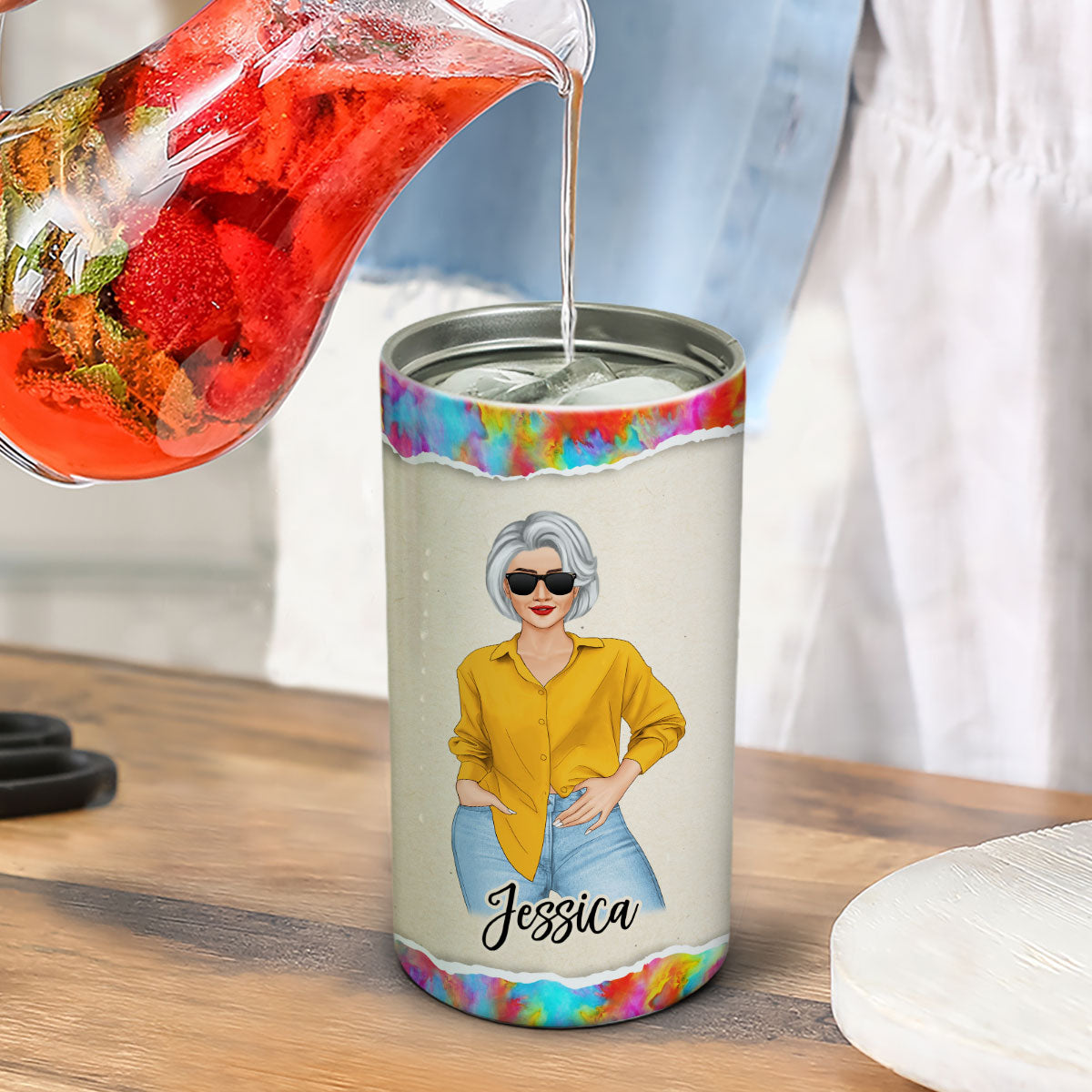 Rockin‘ Grandma Life Personalized Multi-Use Tumbler - 4 In 1 Can Cooler - Gift For Grandma