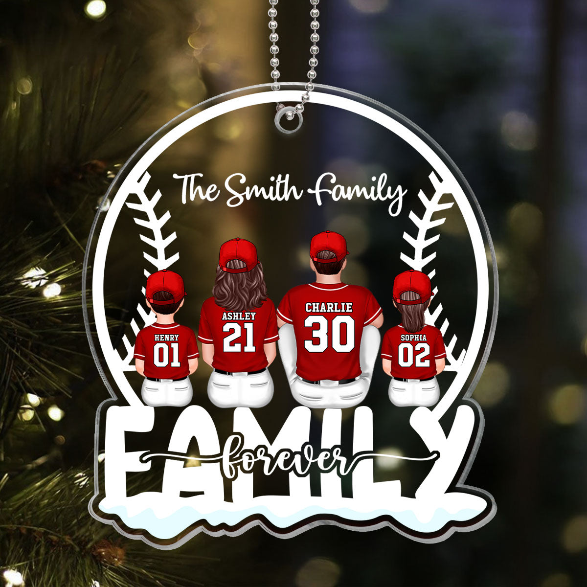 Baseball Family Team Personalized Christmas Acrylic Ornament