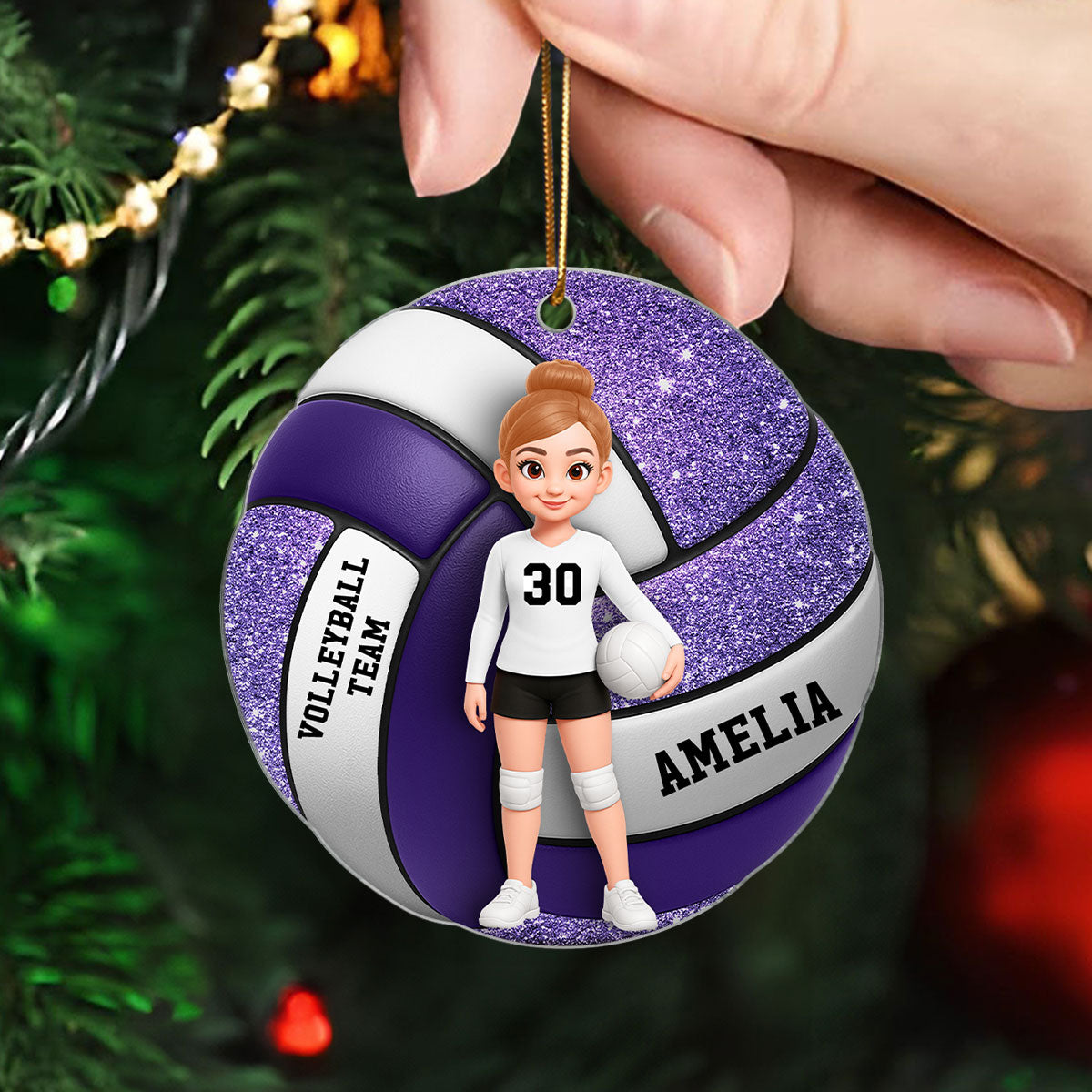 Volleyball Boy & Girl 2D Flat - Personalized Acrylic Ornament