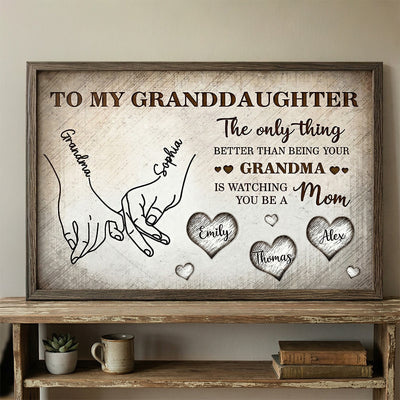 To My Daughter Mom And Daughter Holding Hands Custom Kids Names - Personalized Poster - Mother's Day Gift For Daughter