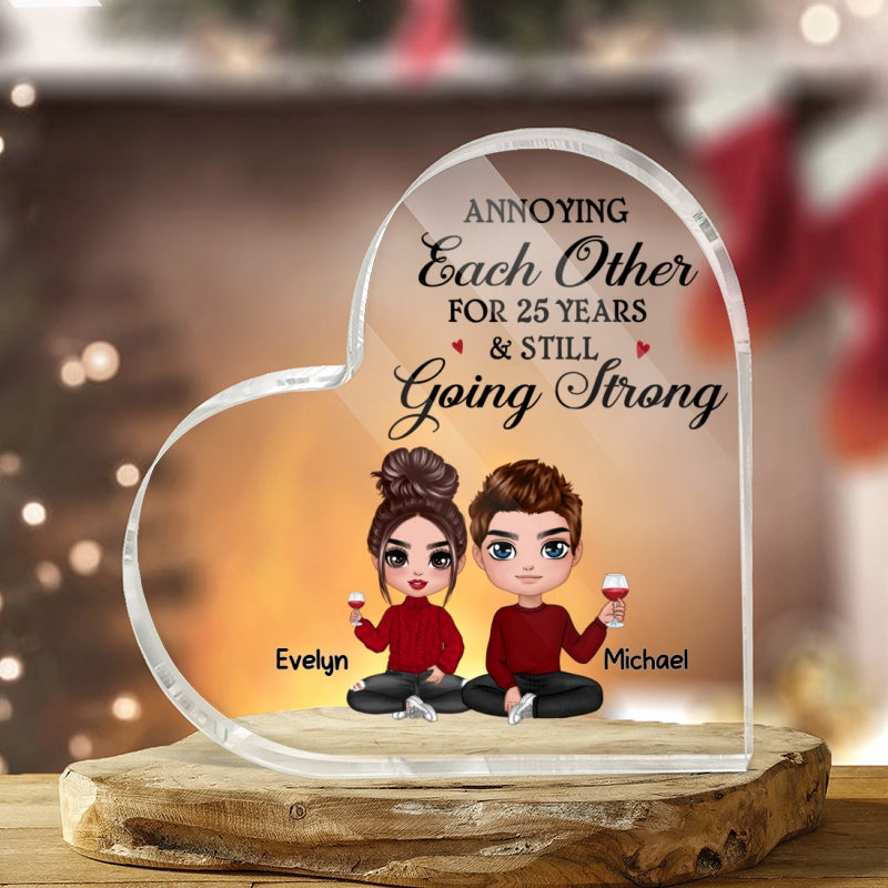 Doll Couple Anniversary Gift Personalized Heart Acrylic Plaque