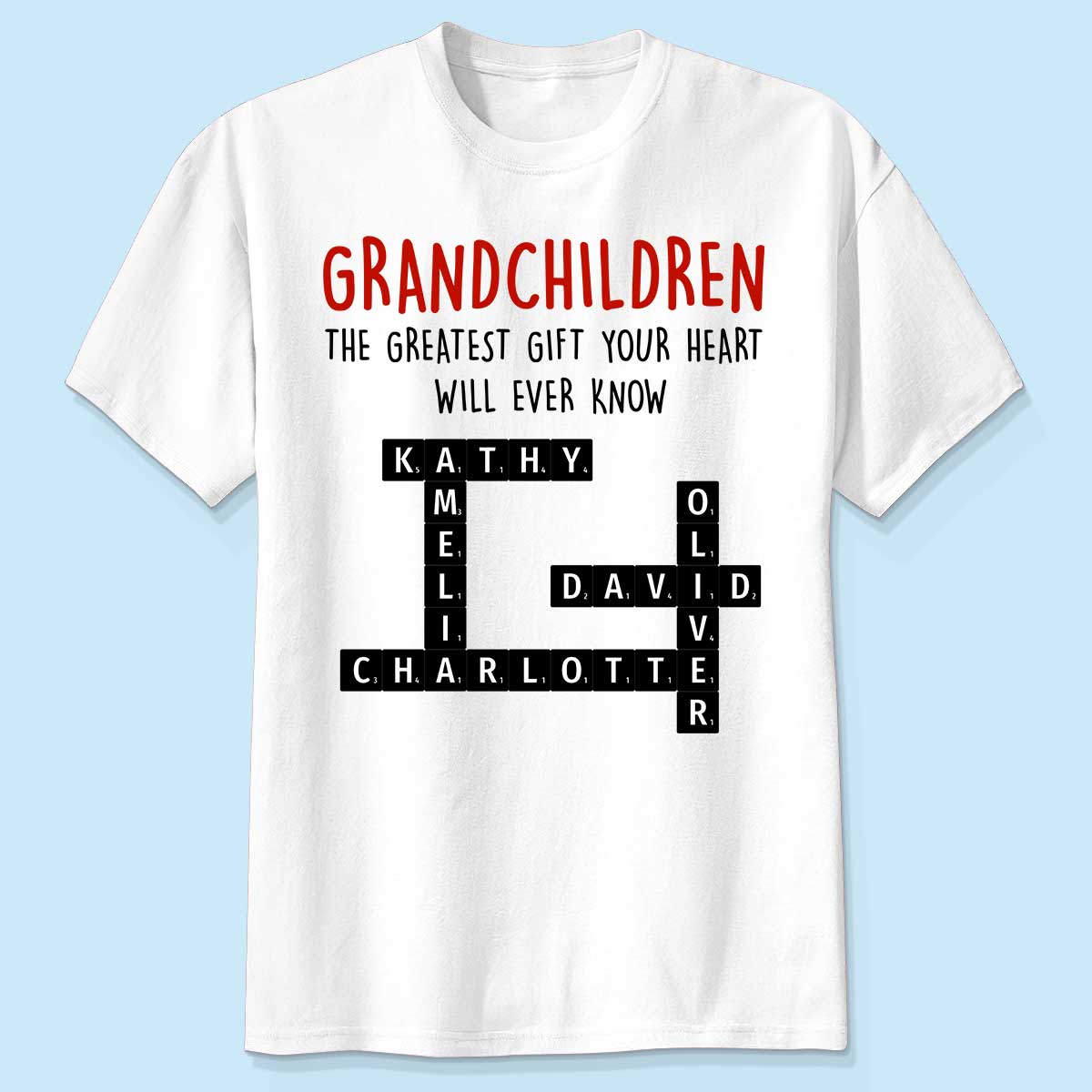 Grandchildren The Greatest Gift Your Heart Will Ever Know, Crossword Puzzle Personalized Shirt