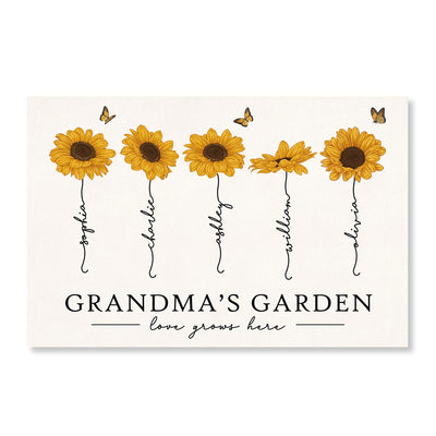 Grandma‘s Garden Love Grows Here Sunflower Gift For Grandma Nana Mom Personalized Poster