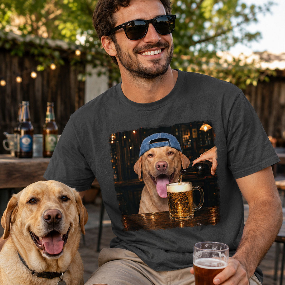 Vintage Custom Pet Drinking Beer - Personalized Shirt - Beer Lover Shirt