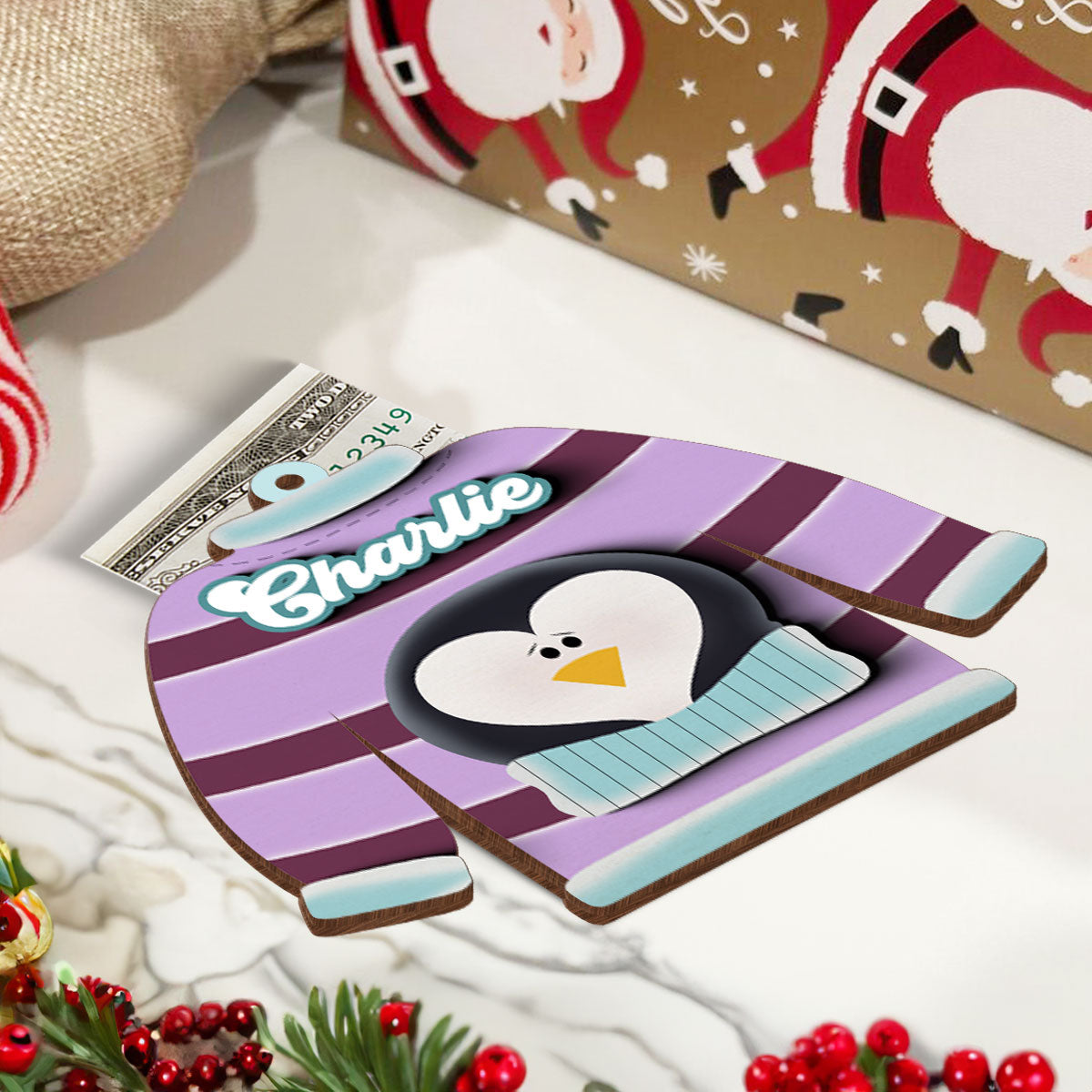 Christmas Sweater Personalized Money Gift Card Holder Ornament
