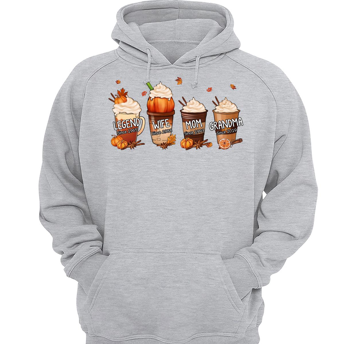 Pumpkin Spice Latte Legend Wife Mom Grandma Personalized Shirt