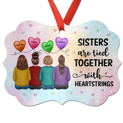 Sisters Siblings Family Heartstrings Personalized Christmas Ornament