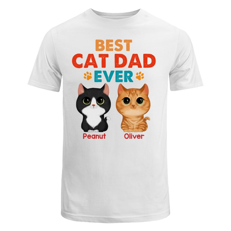 Watercolor Cute Cats Best Cat Dad Ever Retro Gift For Cat Dad Cat Lovers Personalized Shirt