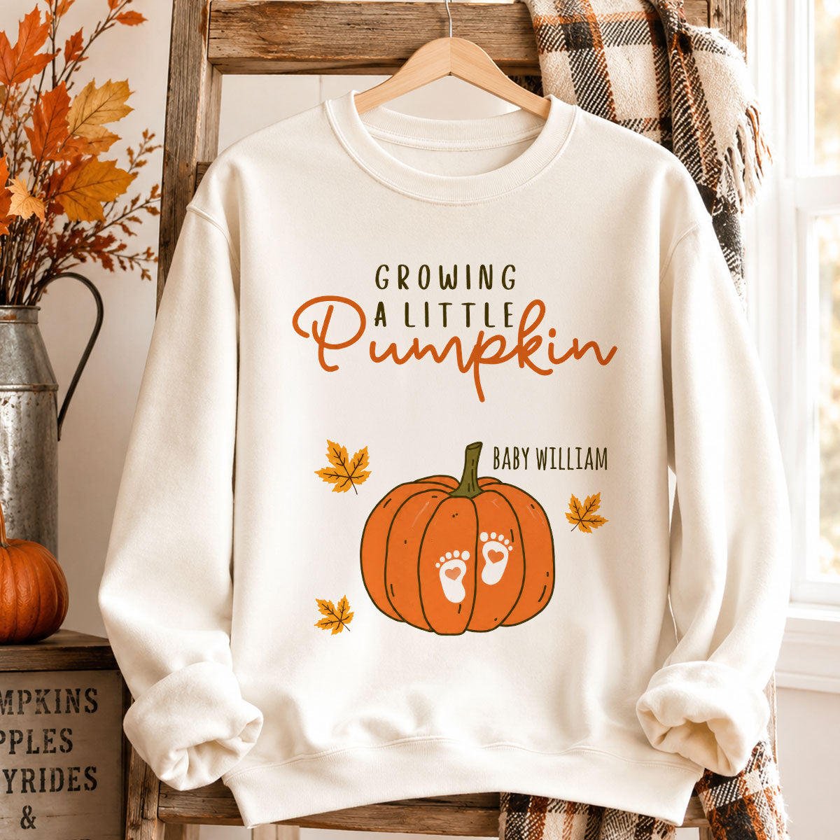 Trending Growing A Little Pumpkin - Personalized Shirt - Fall Season Gift For Wife, Daughter