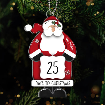 Santa Countdown Days To Christmas Personalized 2-Layer Acrylic Ornament