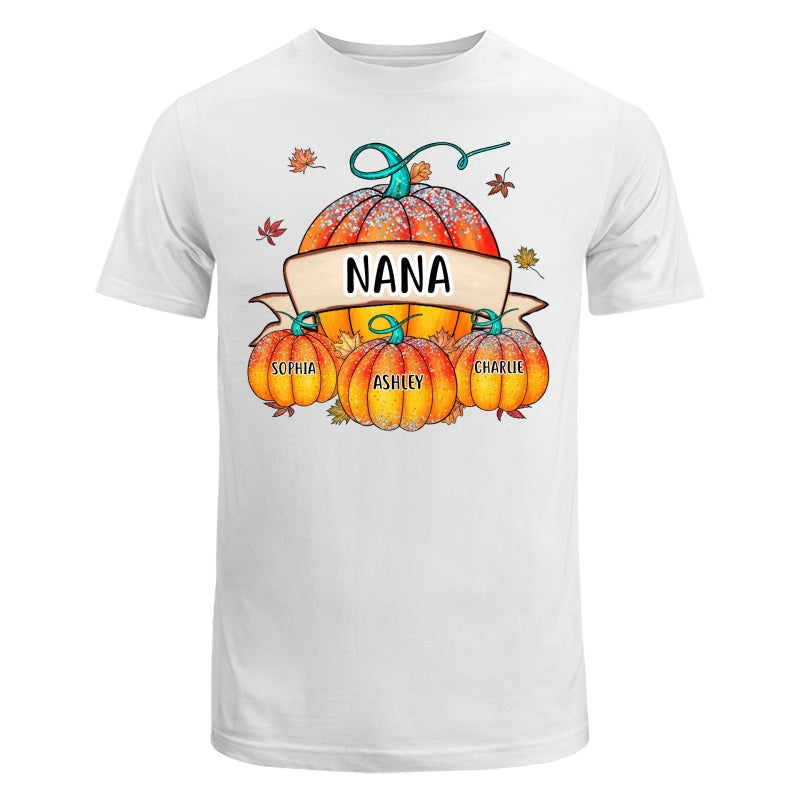 Colorful Pumpkins Grandma Mom Kids Fall Season Personalized Shirt