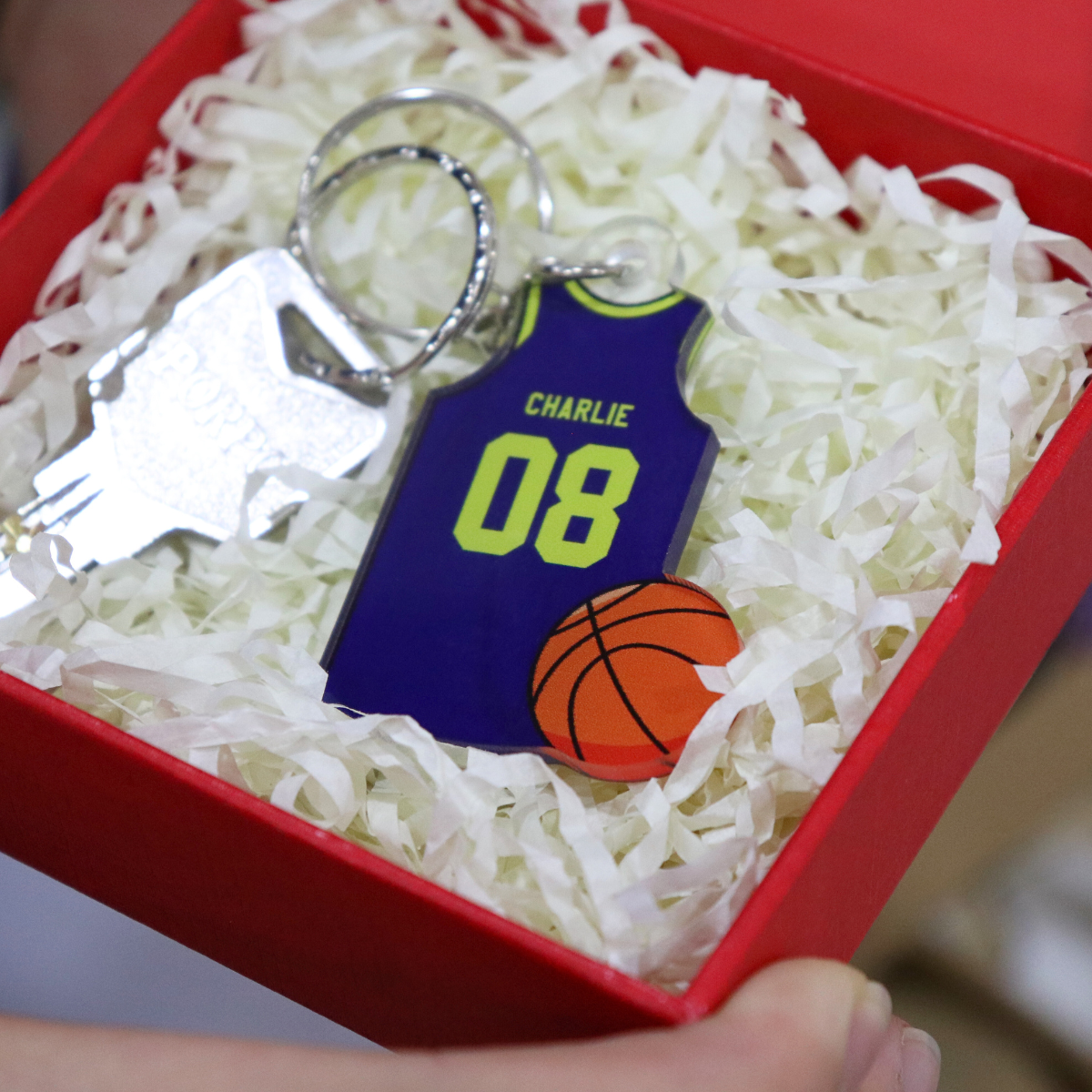 Basketball Jersey Gift For Son, Husband, Him Personalized Acrylic Keychain