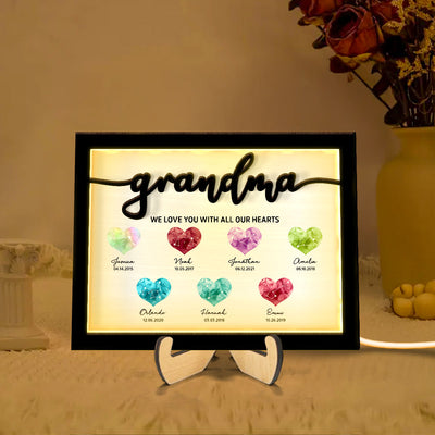 Birthstone Constellations Personalized 2-Layer Wooden Plaque With LED, Gift, Grandparents Day Gift, Gift for Her, Mom Gift, For Grandma