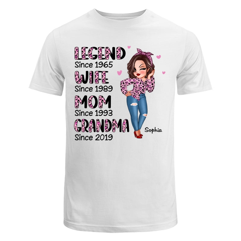 Legend Wife Mom Grandma Pink Leopard Pattern Personalized Shirt, Heartfelt 2025 Gift For Grandma, Mom