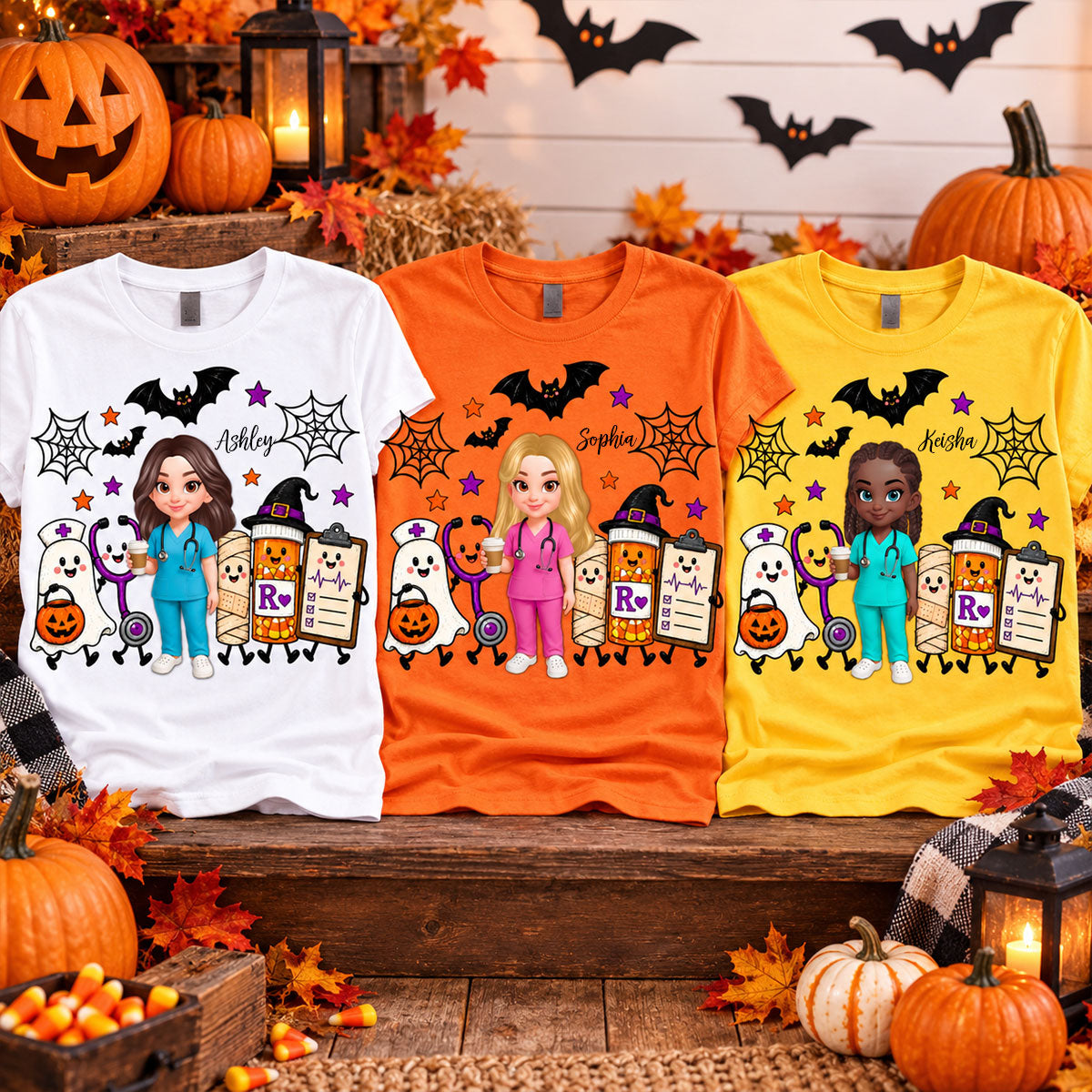 Halloween Cute Nurse Things - Personalized Shirt - Halloween Shirt For Nurse