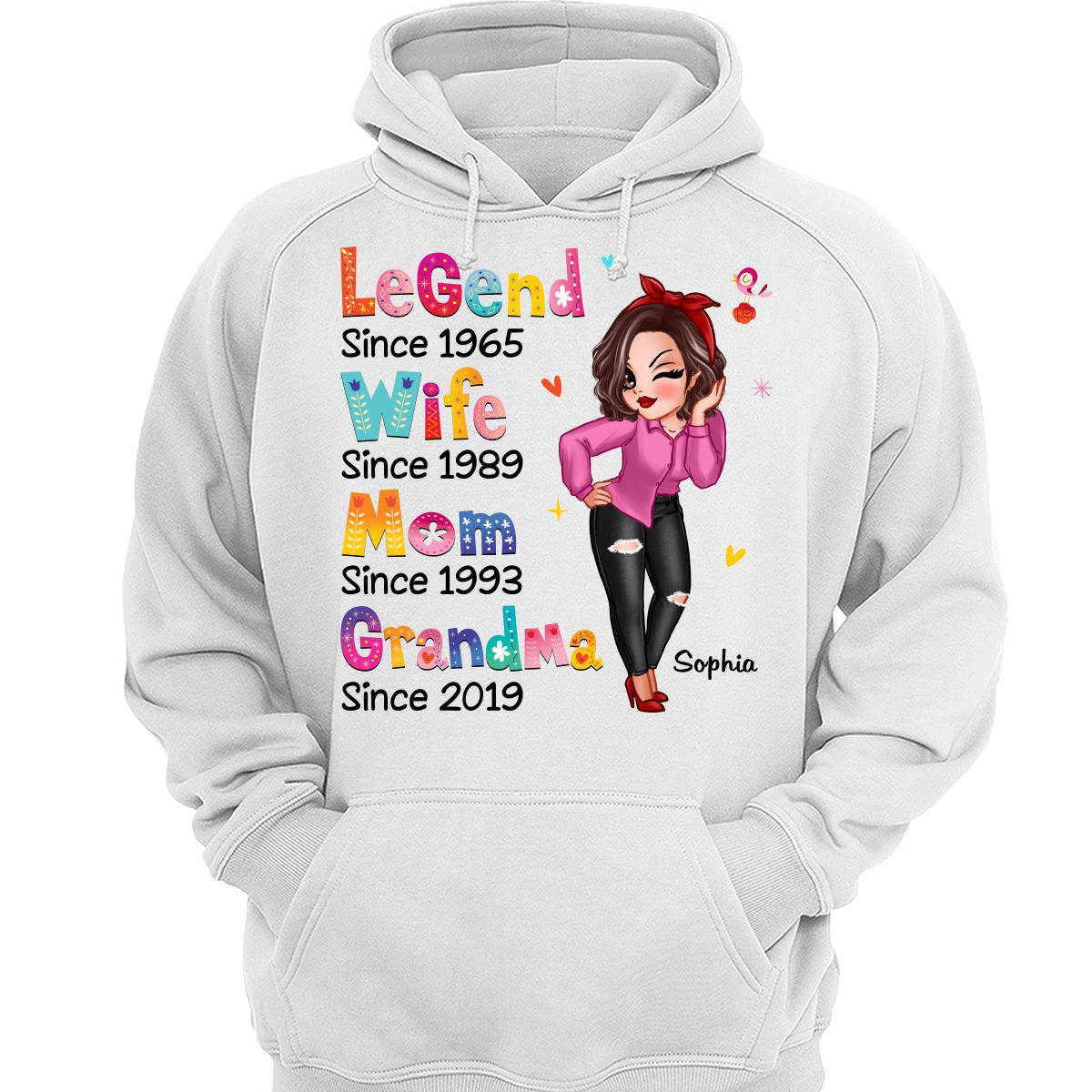 Colorful Pattern Sassy Legend Wife Mom Grandma Personalized Shirt