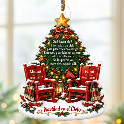 Christmas Spanish Memorial Navidad en Cielo - Adorno acrílico personalizado - Adorno conmemorativo, regalo de condolencias, regalo de recuerdo