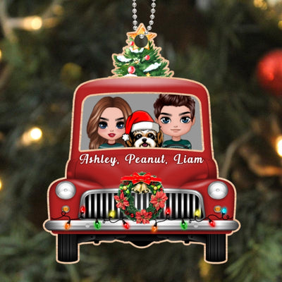 You Me Dogs In Car Personalized Wooden Ornament
