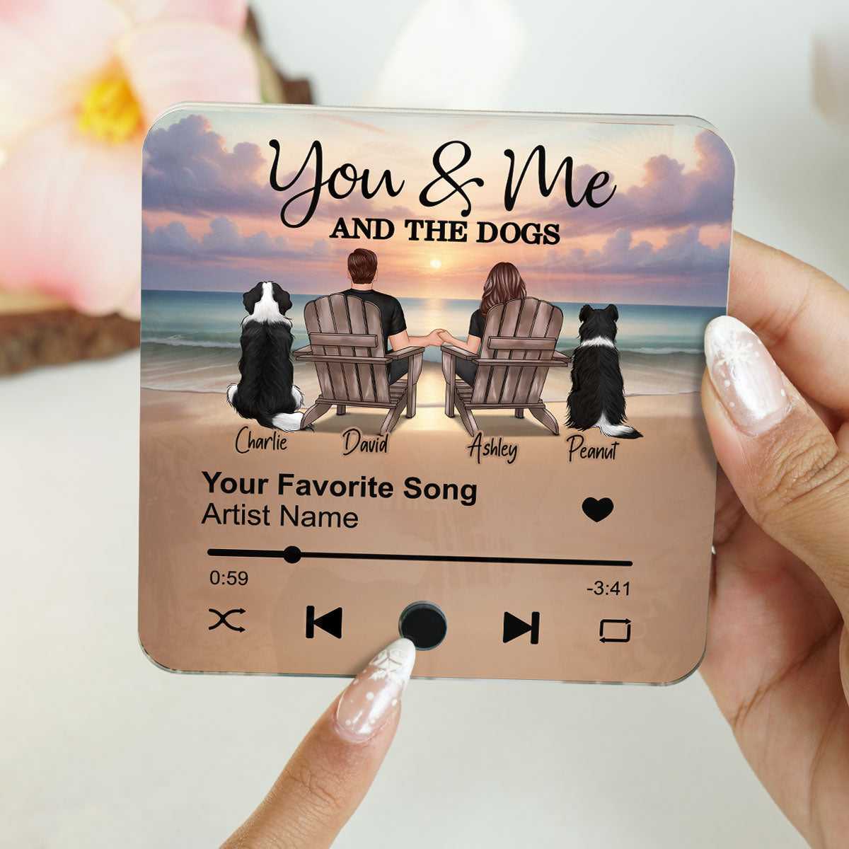 Couple You Me And The Dogs Cats Personalized Music Fridge Magnet, Heartfelt 2025  Gift For Couple, Dog Lovers, Cat Lovers, Pet Lovers