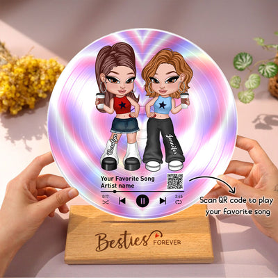 Personalized Vinyl Record with Photo, Favorite Song QR Code Acrylic Plaque, Anniversary Gift for Friends, Birthday Gift for Besties