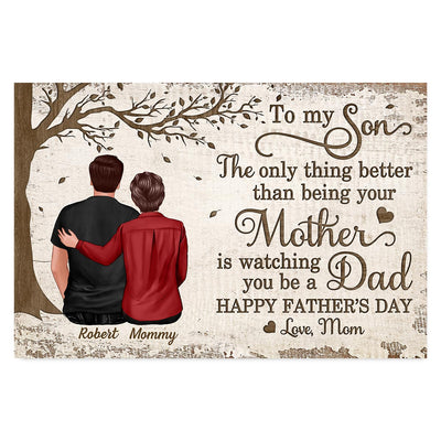 Under Tree To My Son From Mom Happy Father‘s Day Personalized Horizontal Poster