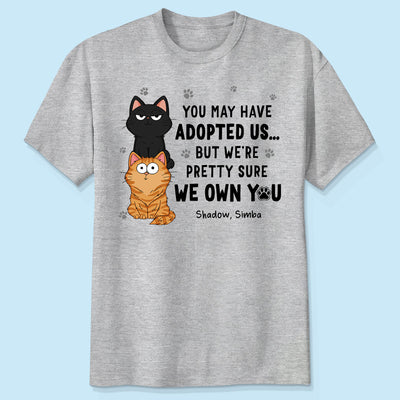 We Own You Human Servant Funny Gift For Cat Lover Stacked Cats Personalized Shirt
