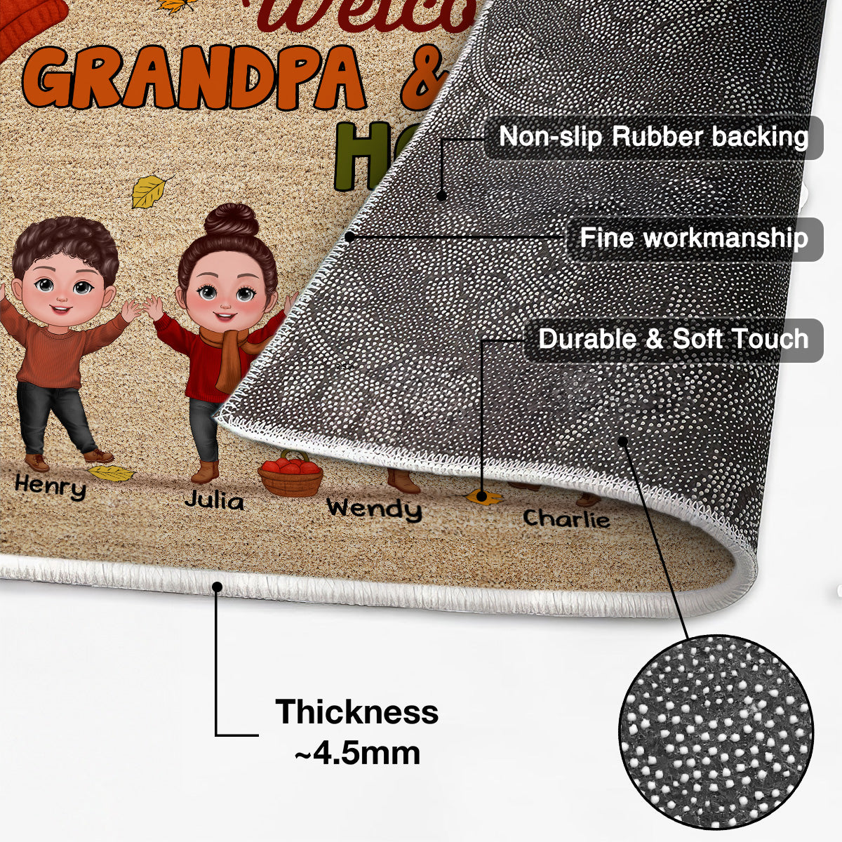 Fall Season Welcome To Grandma Grandpa House Personalized Doormat