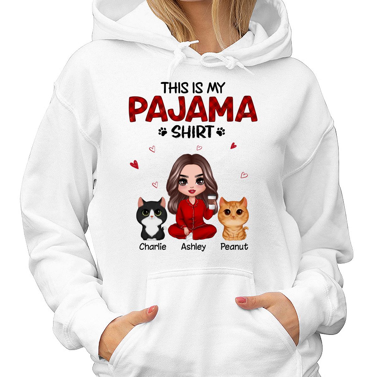 This Is My Pajama Shirt Doll Woman And Watercolor Cute Cats Personalized Shirt
