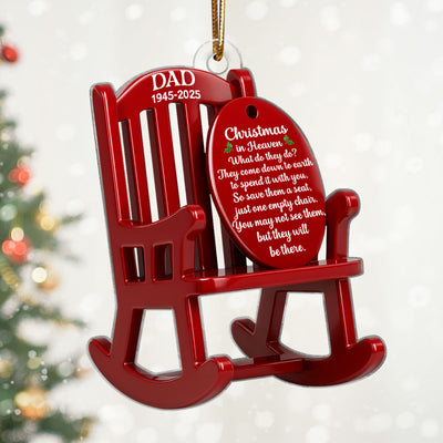 Christmas in Heaven Personalized 3D Effect Acrylic Rememberance Ornament, Heartwarming Gift for Loved Ones, Christmas Sympathy Gift