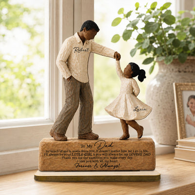 I Will Always Be Your Little Girl Father & Daughter Dancing 2D Flat Printed - Personalized 2-Layered Wooden Plaque - Sentimental Father's Day Gift For Dad From Daughter