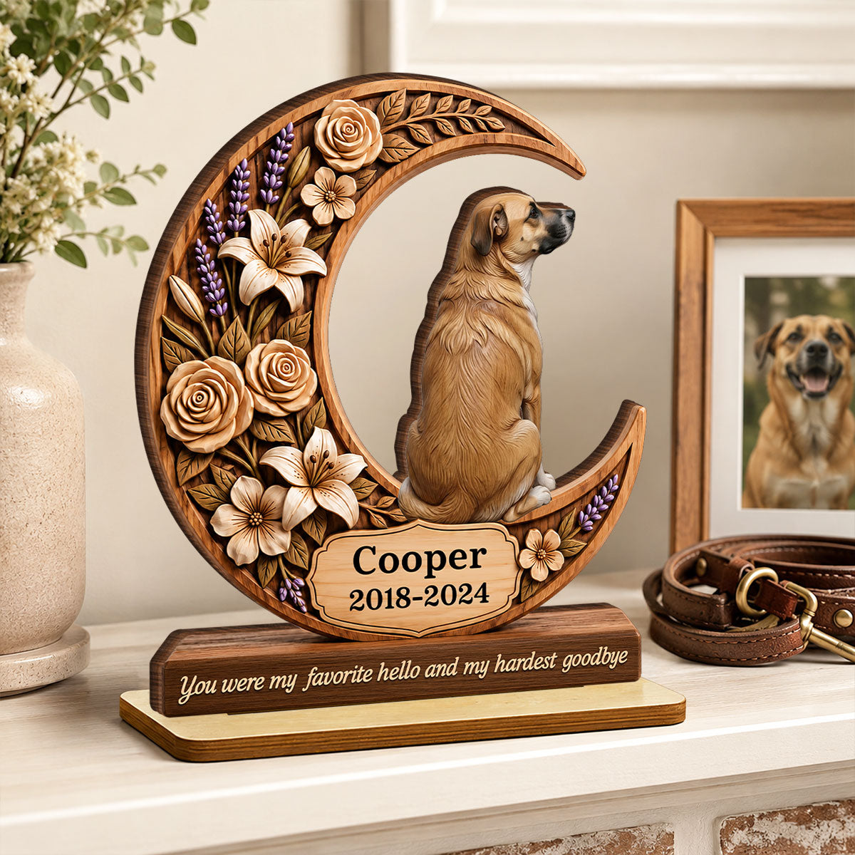 I Loved You Your Whole Life Pet Memorial - Personalized 2-Layered Wooden Plaque - Heartfelt Sympathy Gift for Dog Cat Lovers